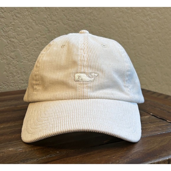 Vineyard Vines Other - Vineyard Vines Unisex OS Cream Corduroy Baseball Cap Embroidered Whale Dad Hat